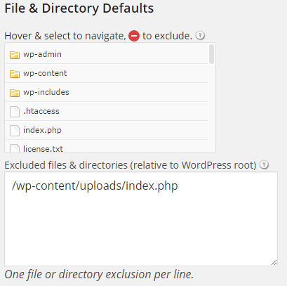 iThemes Exclude Files and Directories